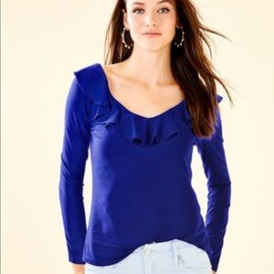 Lilly Pulitzer Blue off-the-shoulder Shirt XL